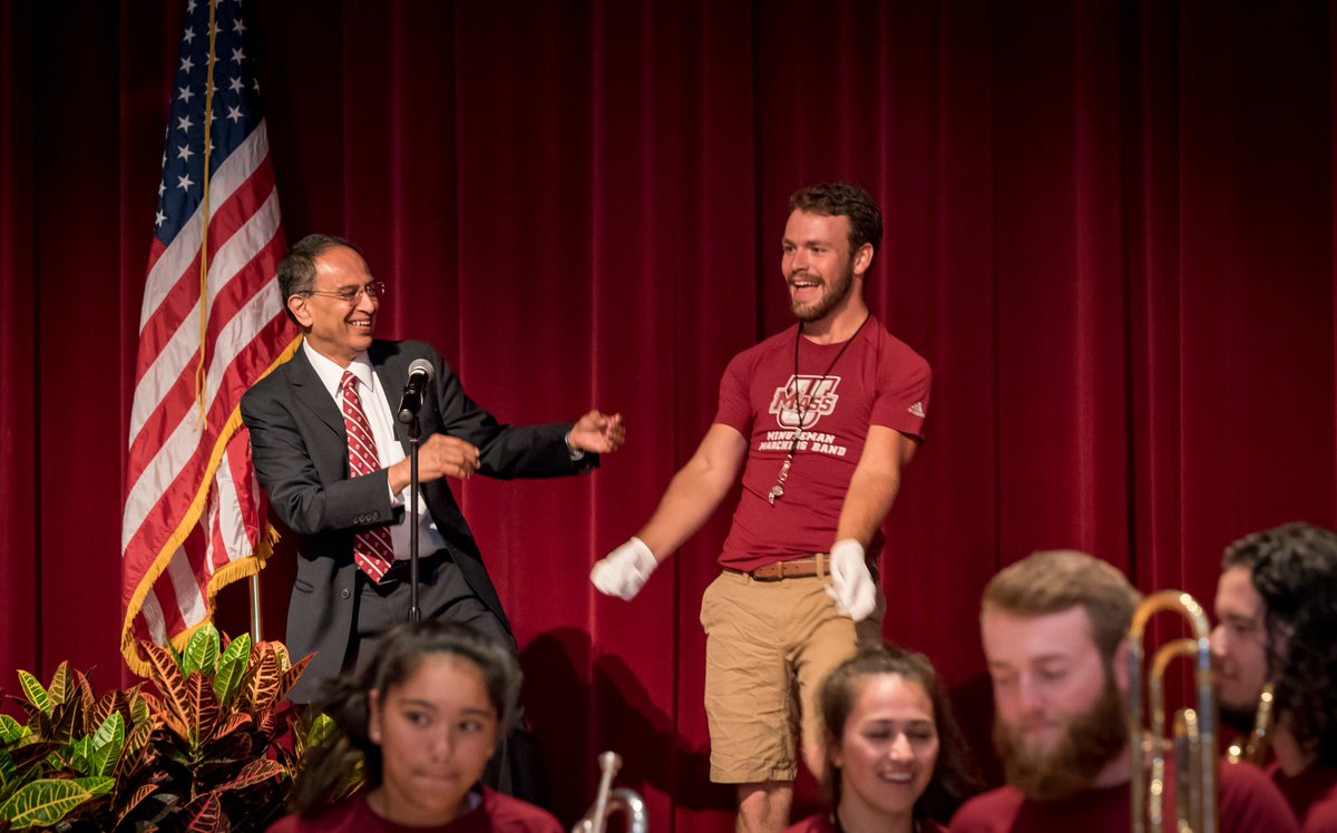 Thanks for getting us moving so early on a Tuesday, @UMassBand!