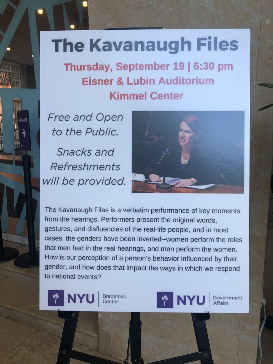 Happy Constitution Day! Come visit us in @nyukimmel for a pocket Constitution and learn more about our free event Thurs. - The Kavanaugh Files. We’re here til 2:00 pm!